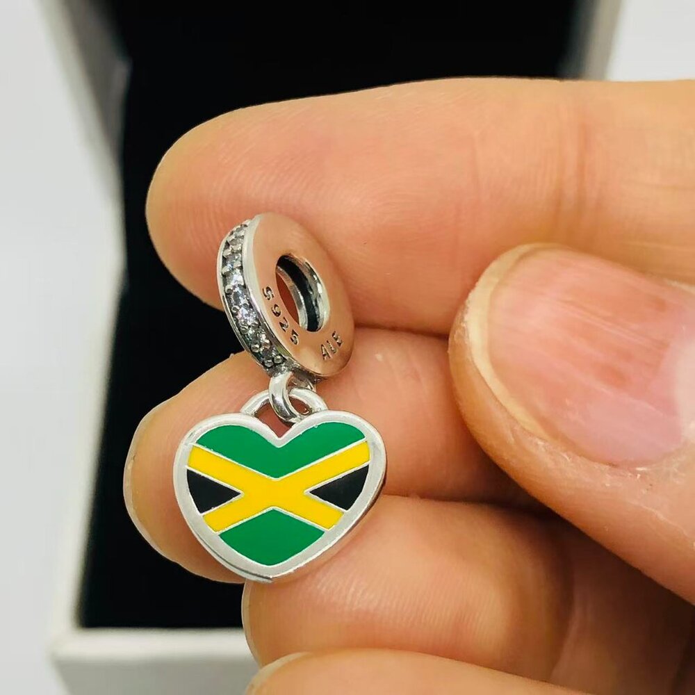 ✨🔥Pandora Jamaica Flag Dangle Charm S925 Sterling Silver